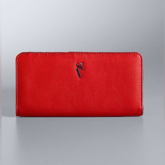 New Simply Vera Vera Wang Vivian Wallet Barbados Cherry Color - Picture 1 of 8